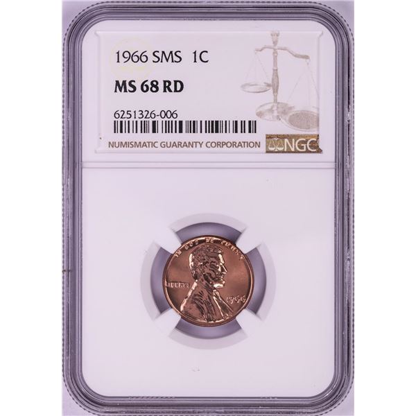 1966 SMS Lincoln Memorial Cent Coin NGC MS68RD
