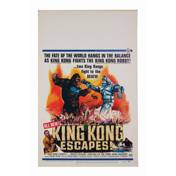 King Kong Escapes Window Card.