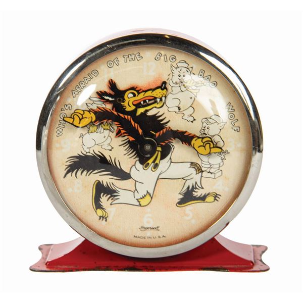 Big Bad Wolf Animated Ingersoll Alarm Clock.