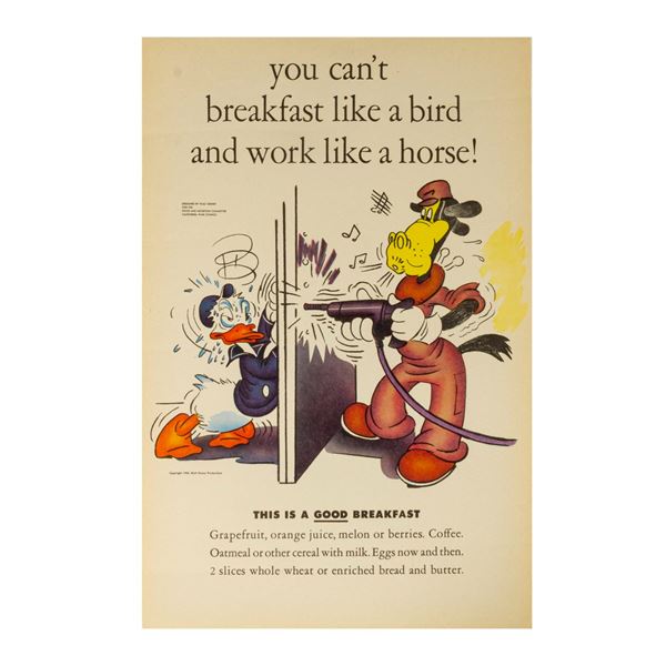 Donald Duck WWII Nutrition Poster.