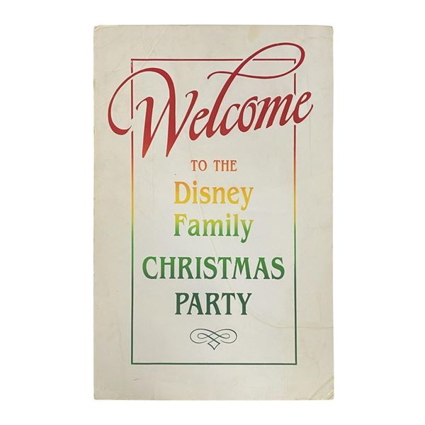 Disney Family Christmas Party Sign.