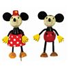 Image 1 : Pair of Mickey & Minnie Retro Wooden Dolls.