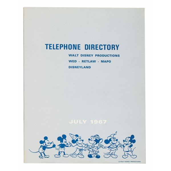 1967 WDP, Disneyland, & WED Directory.