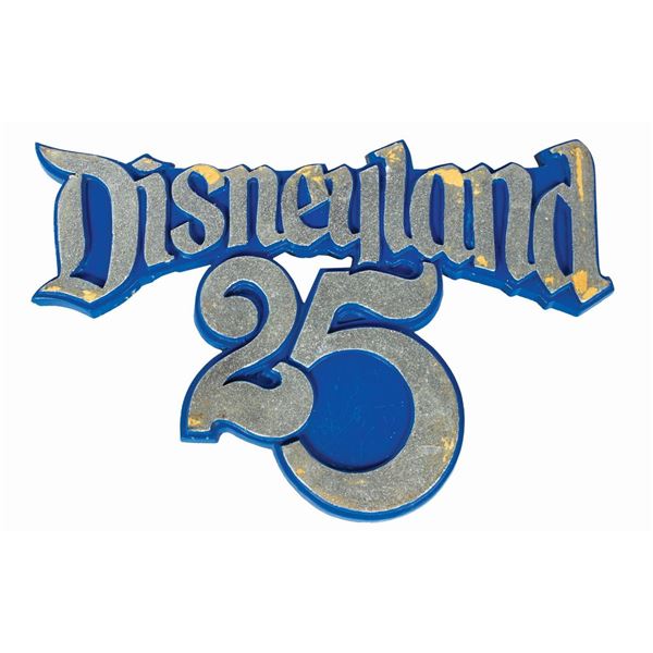 Disneyland 25th Anniversary Lamppost Sign.