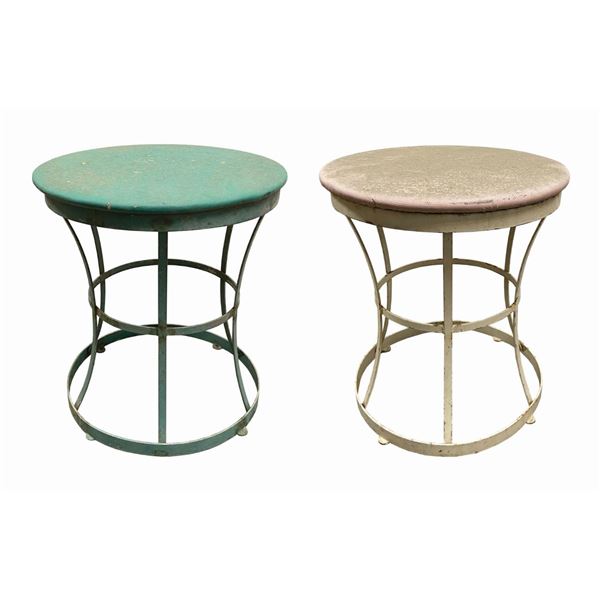 Pair of Pink and Green Fantasyland Stools.