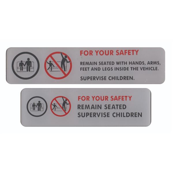 Pair of Vehicle Safety Signs.