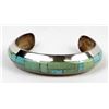 Image 2 : Navajo Sterling Turquoise Inlay Bracelet, Becenti