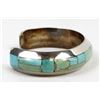 Image 8 : Navajo Sterling Turquoise Inlay Bracelet, Becenti