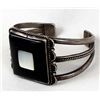 Image 1 : Navajo Sterling Mother of Pearl & Onyx Bracelet