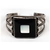 Image 2 : Navajo Sterling Mother of Pearl & Onyx Bracelet