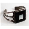Image 4 : Navajo Sterling Mother of Pearl & Onyx Bracelet