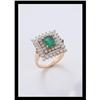 Image 1 : 1.31 Ct DIAMOND AND EMERALD RING IN YELLOW #2076721