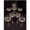 Image 1 : Set of 4 Wine and 4 Champagne Cut Glass Stems #2077068