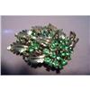Image 1 : Vintage Weiss Green Rhinestone Brooch #2077171