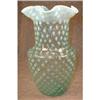Image 1 : Art GLASS Opalescent CELADON Vase RUFFLED Rim #2077905