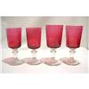 Image 1 : 4 Glass Cranberry midcrystal 2 Sizes #2078281