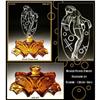 Image 1 : Amber color glass Moulin Rouge Dancer Perfume #2089442
