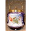 Image 1 : FLOW Blue BISCUIT Barrel POPPYS - Antique - #2089865