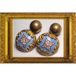 Victorian French Enamel gilt ormolu cufflinks #2090006