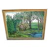 Image 1 : Polish Farm Country Duck Lake Oil Painting #2090273
