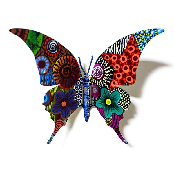 Patricia Govezensky- Original Painting on Cutout Steel "Butterfly CLVIII"