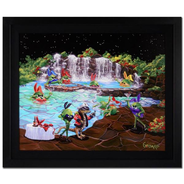 Michael Godard, "Olive Bunnies" Framed Limited Edition on Canvas, Numbered and Signed with Letter of