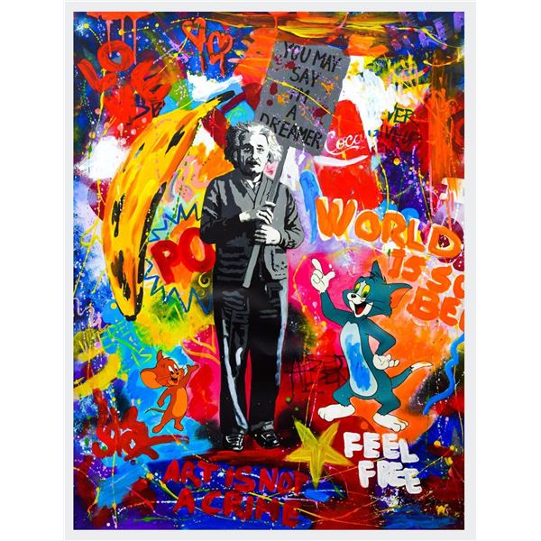 Nastya Rovenskaya- Mixed Media "You May Say I'm a Dreamer"