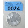 Image 1 : 1 Oz .9999 Fine Silver 2020 Canada Maple Leaf Coin