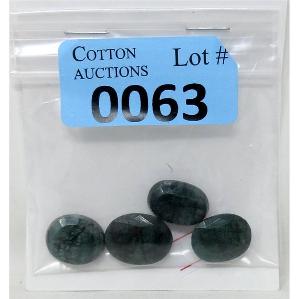 57 CTW Faceted Oval Cut Emeralds