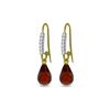 Genuine 4.68 ctw Garnet & Diamond Earrings 14KT Yellow Gold - REF-40Z7N