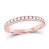 Image 1 : Round Diamond Wedding Single Row Band 1/3 Cttw 14KT Rose Gold