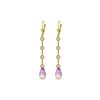 Genuine 6.12 ctw Pink Topaz & Diamond Earrings 14KT Yellow Gold - REF-52V9W
