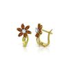 Genuine 1.10 ctw Garnet & Diamond Earrings 14KT Yellow Gold - REF-36Y3F