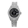 Rolex Pre-owned 26mm Womens Custom Black String Diamonds Stainless Steel