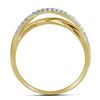 Image 2 : Round Diamond Crossover Band Ring 3/8 Cttw 10KT Yellow Gold