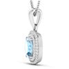 Image 2 : Natural 2.36 CTW Aquamarine & Diamond Pendant 14K White Gold - REF-47F2N