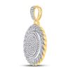 Image 2 : Round Diamond Circle Medallion Charm Pendant 4-5/8 Cttw 14KT Yellow Gold