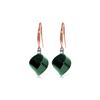 Genuine 30.6 ctw Green Sapphire Corundum & Diamond Earrings 14KT Rose Gold - REF-51R9P