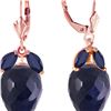 Genuine 26.8 ctw Sapphire Earrings 14KT Rose Gold - REF-59A9K