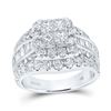 Halo Bridal Wedding Engagement Ring 3 Cttw 14KT White Gold
