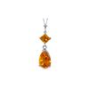Genuine 2 ctw Citrine Necklace 14KT White Gold - REF-24Y3F