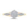 Image 2 : Round Diamond Cluster Ring 1/5 Cttw 10KT Yellow Gold