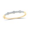 Image 1 : Round Diamond Cluster Bangle Bracelet 1-3/4 Cttw 14KT Yellow Gold