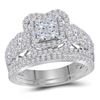 Bridal Wedding Ring Band Set 1-3/4 Cttw 14KT White Gold