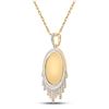 Image 2 : Baguette Diamond Dripping Circle Picture Memory Pendant 1-7/8 Cttw 10KT Yellow Gold
