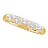 Round Diamond 5-stone Wedding Anniversary Band 1 Cttw 14KT Yellow Gold