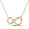 Image 1 : Round Diamond Infinity Necklace .03 Cttw 10KT Yellow Gold