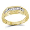 Image 1 : Round Diamond Flat Top Band Ring 1/4 Cttw 10KT Yellow Gold