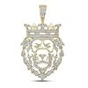 Round Diamond King Lion Crown Charm Pendant 3/4 Cttw 10KT Yellow Gold