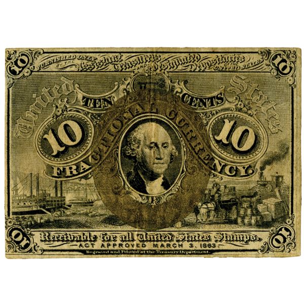 10 Cents, Second issue Fractional Currency Specimen